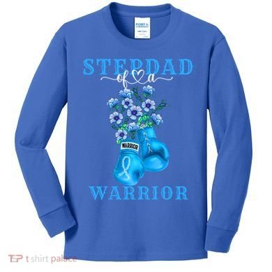 Stepdad Of A Warrior Prostate Cancer Awareness Support Squad Cute Gift Kids Long Sleeve Shirt