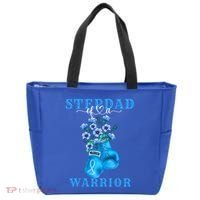 Stepdad Of A Warrior Prostate Cancer Awareness Support Squad Cute Gift Tote Bag thumb 0