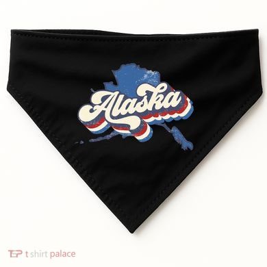 State Of Alaska Retro Logo USA-Made Doggie Bandana