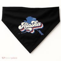 State Of Alaska Retro Logo USA-Made Doggie Bandana thumb 0