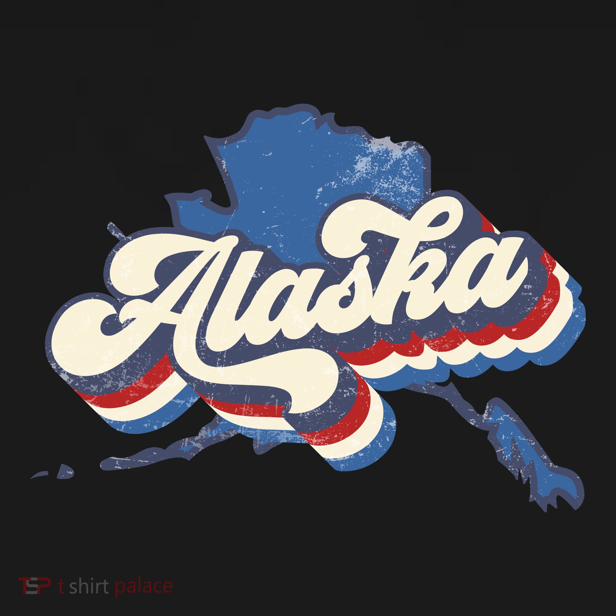State Of Alaska Retro Logo USA-Made Doggie Bandana