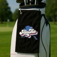 State Of Alaska Retro Logo Golf Towel thumb 2
