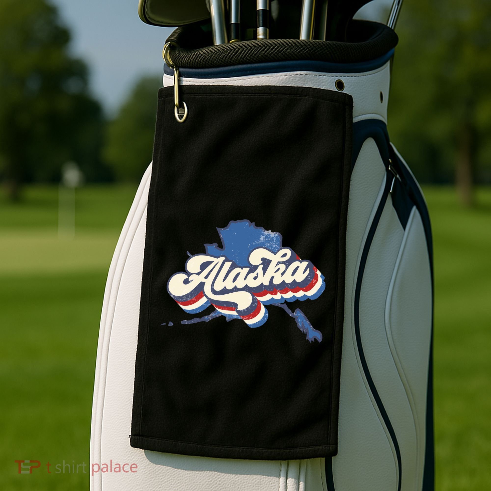 State Of Alaska Retro Logo Golf Towel
