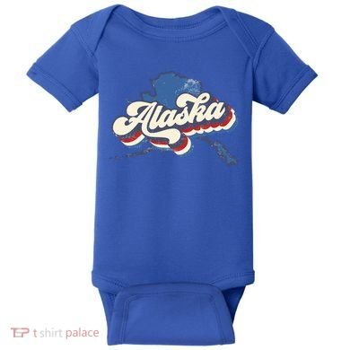 State Of Alaska Retro Logo Baby Bodysuit