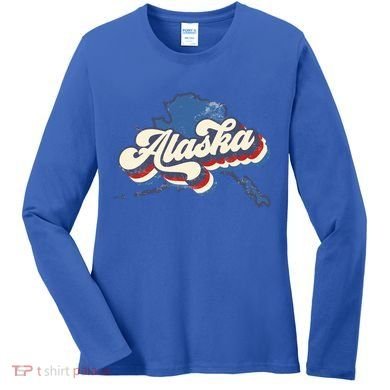 State Of Alaska Retro Logo Women's Long Sleeve Shirt