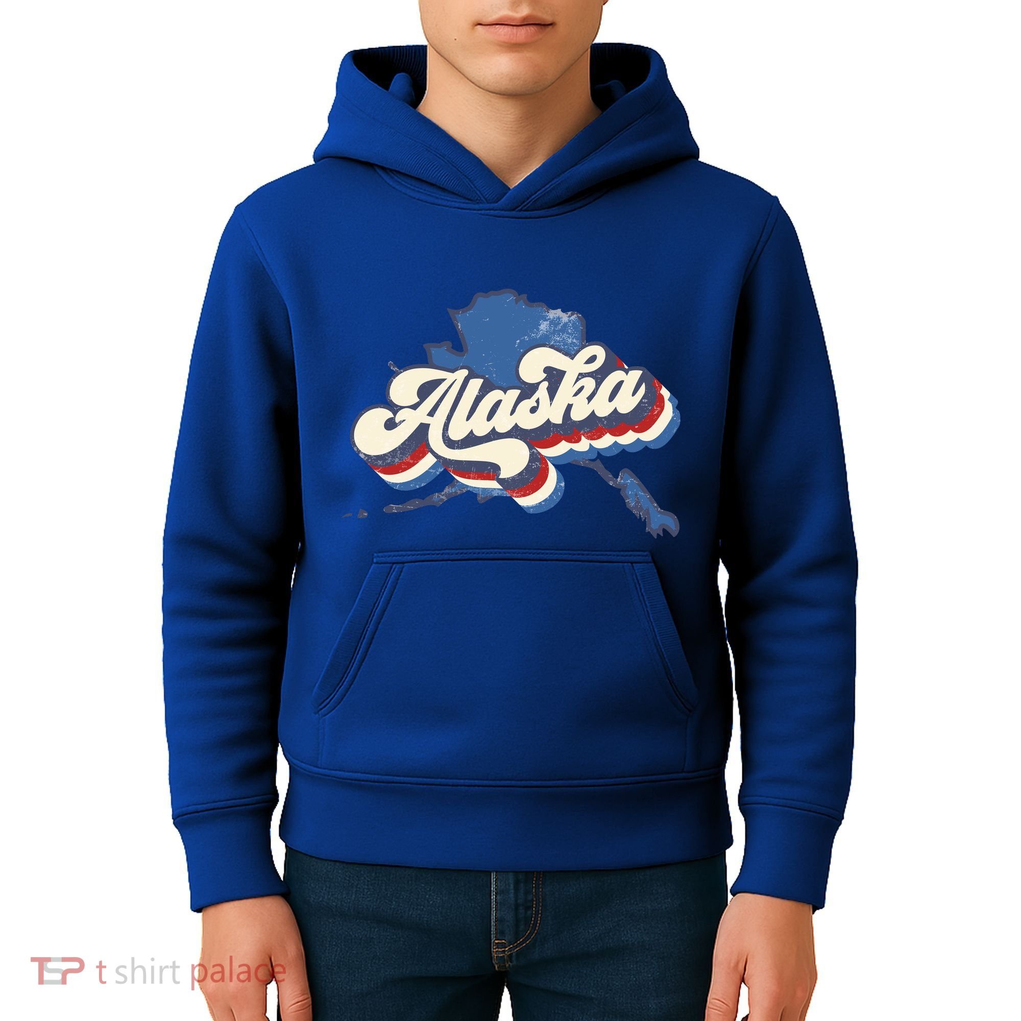 State Of Alaska Retro Logo Kids Hoodie