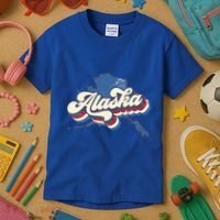 State Of Alaska Retro Logo Kids T-Shirt thumb 3
