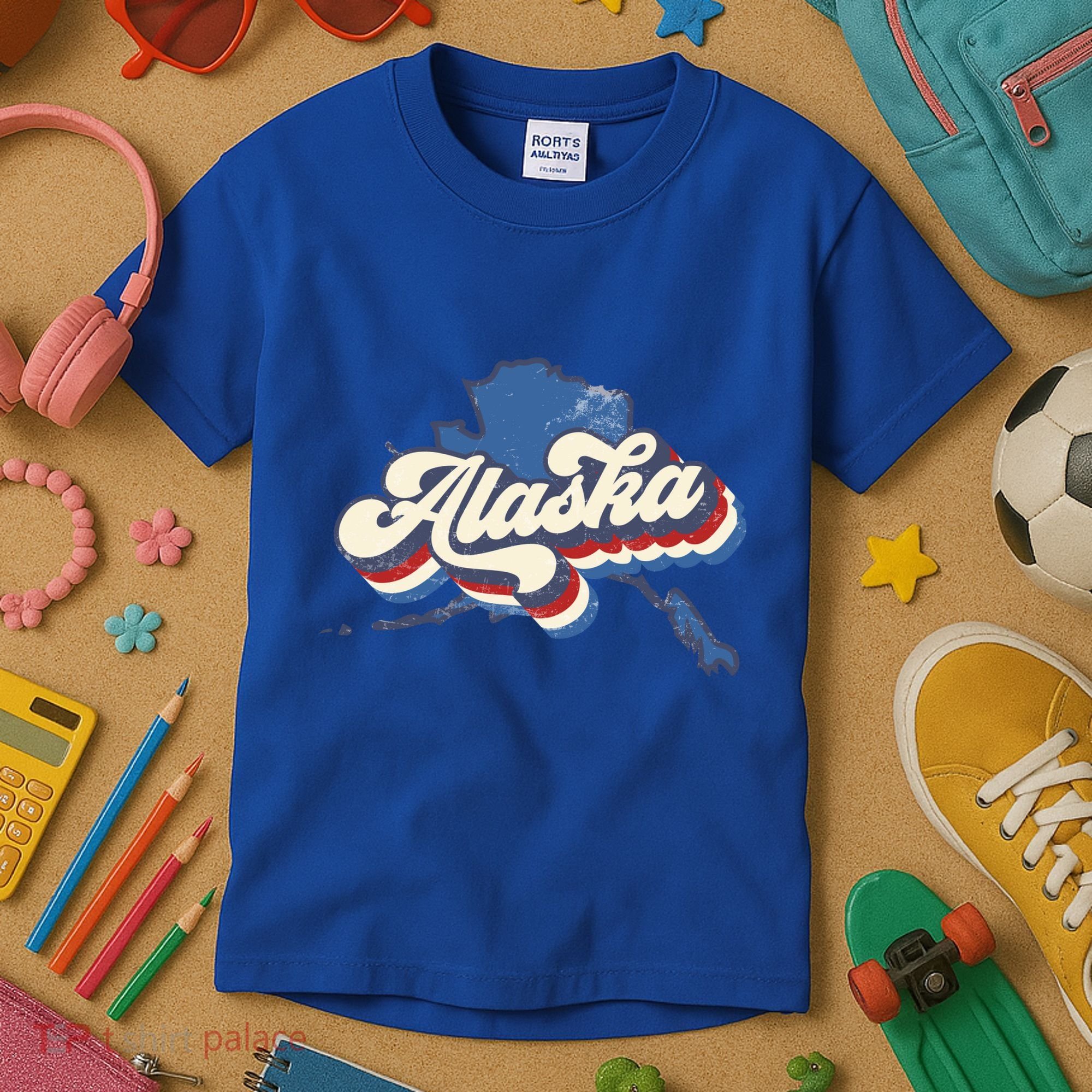 State Of Alaska Retro Logo Kids T-Shirt