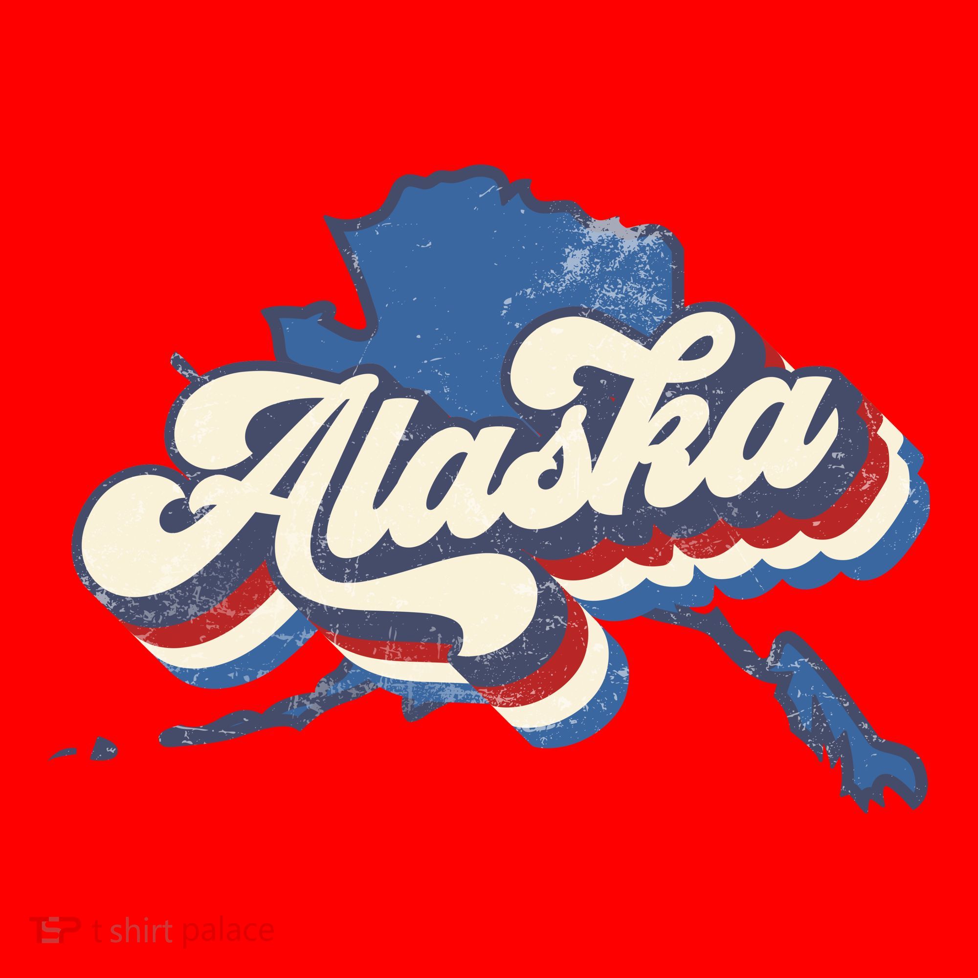 State Of Alaska Retro Logo Santa Hat
