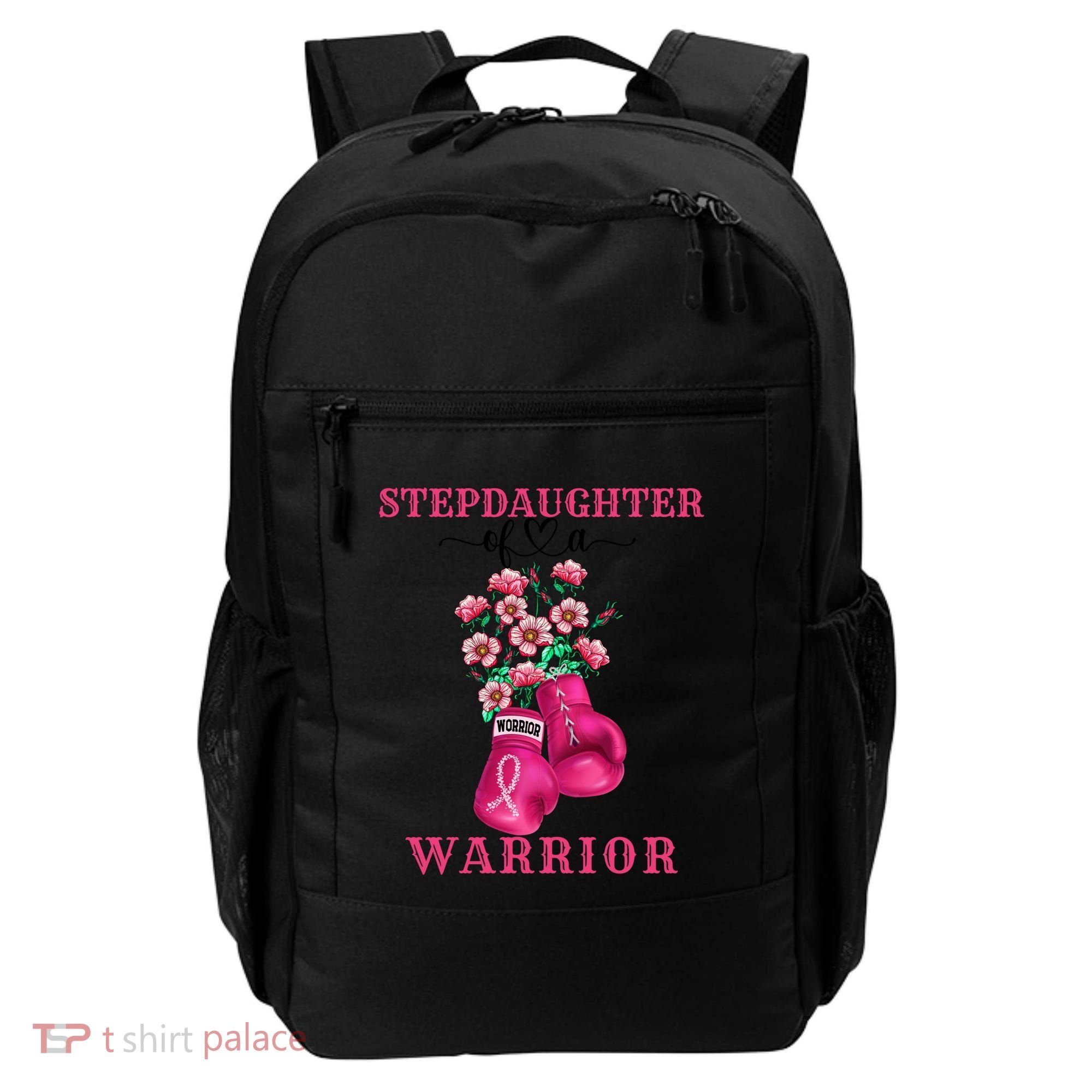 Stepdaughter Of A Warrior Breast Cancer Awareness Support Gift Backpack