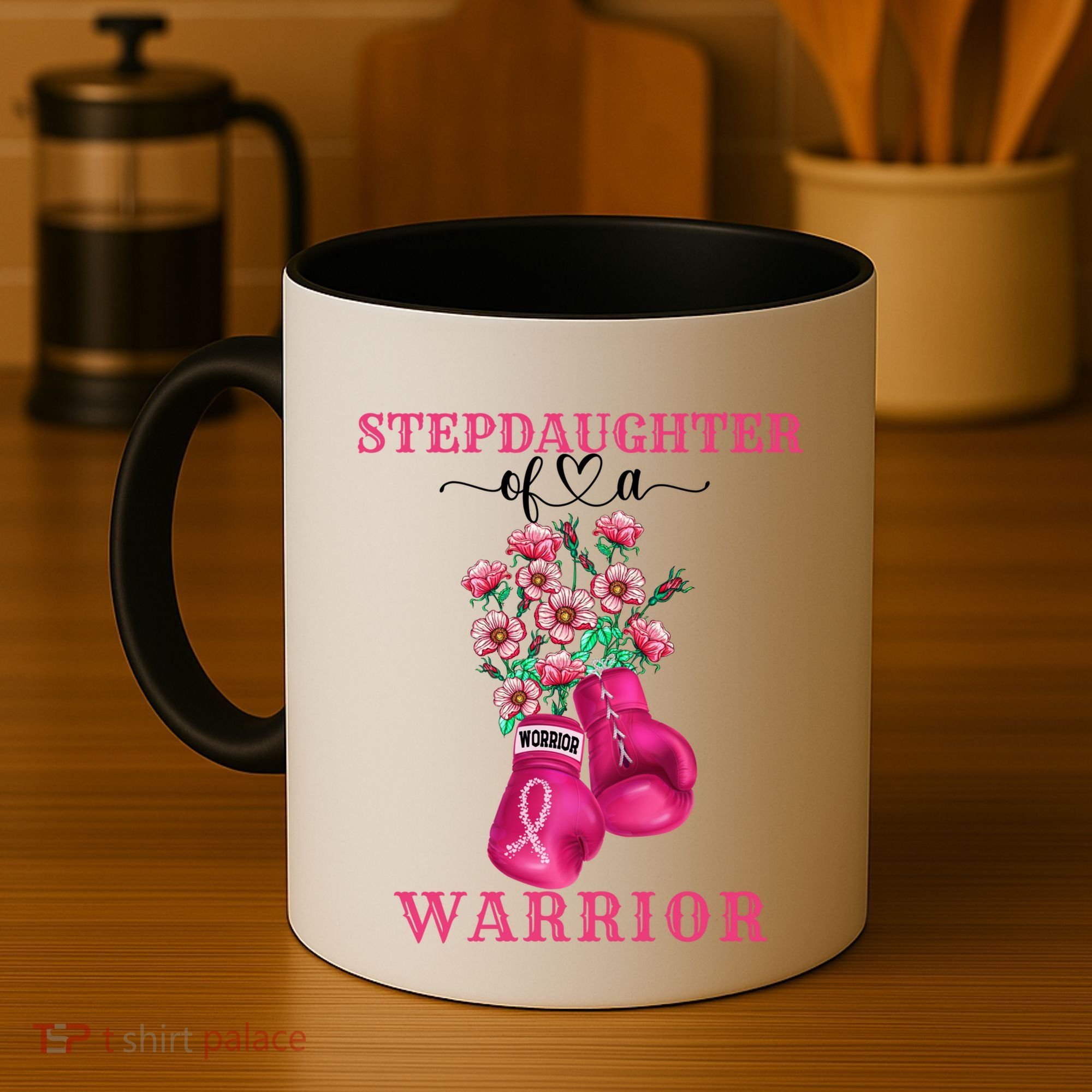 Stepdaughter Of A Warrior Breast Cancer Awareness Support Gift Coffee Mug