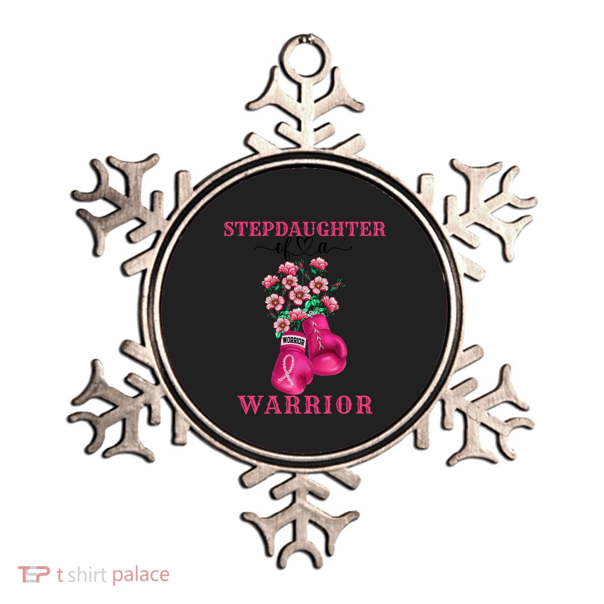 Stepdaughter Of A Warrior Breast Cancer Awareness Support Gift Ornament