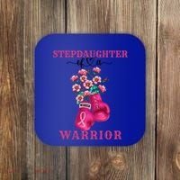 Stepdaughter Of A Warrior Breast Cancer Awareness Support Gift Coaster thumb 0
