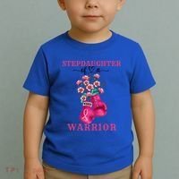 Stepdaughter Of A Warrior Breast Cancer Awareness Support Gift Toddler T-Shirt thumb 2
