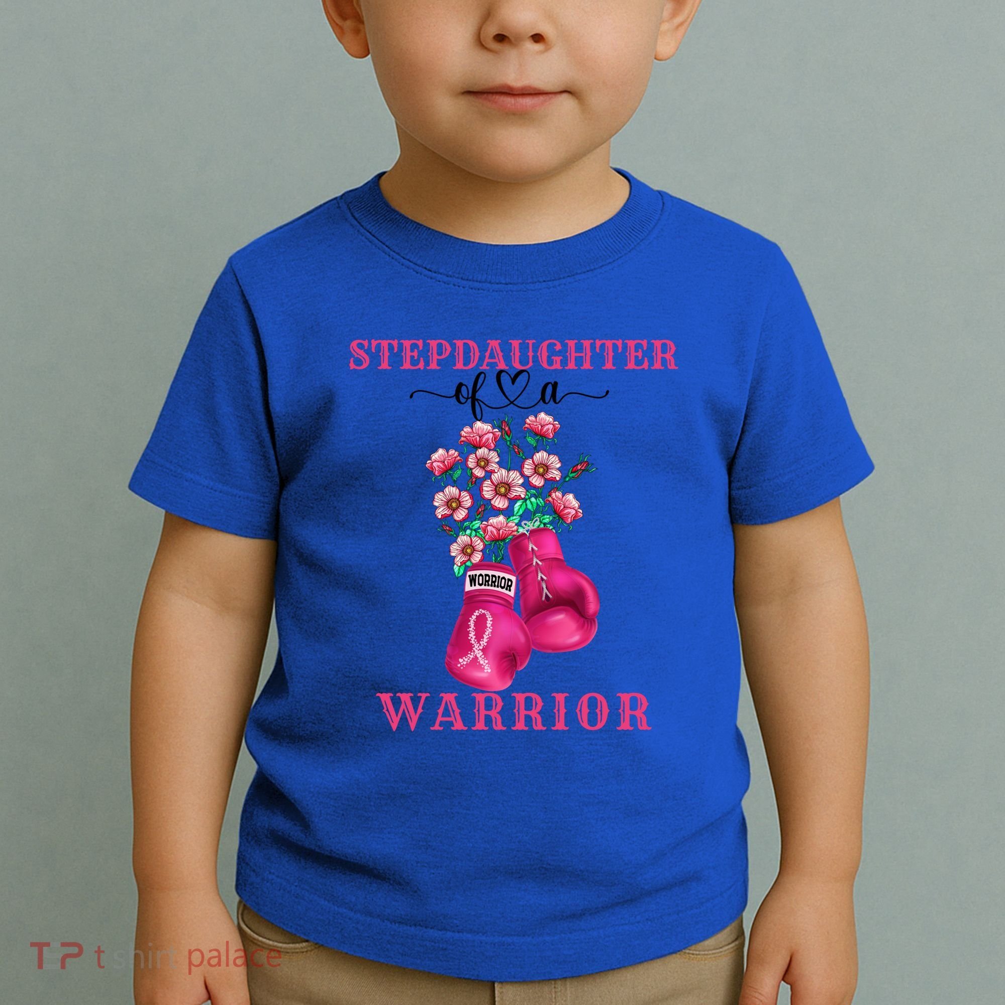 Stepdaughter Of A Warrior Breast Cancer Awareness Support Gift Toddler T-Shirt