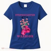 Stepdaughter Of A Warrior Breast Cancer Awareness Support Gift Women's T-Shirt thumb 0