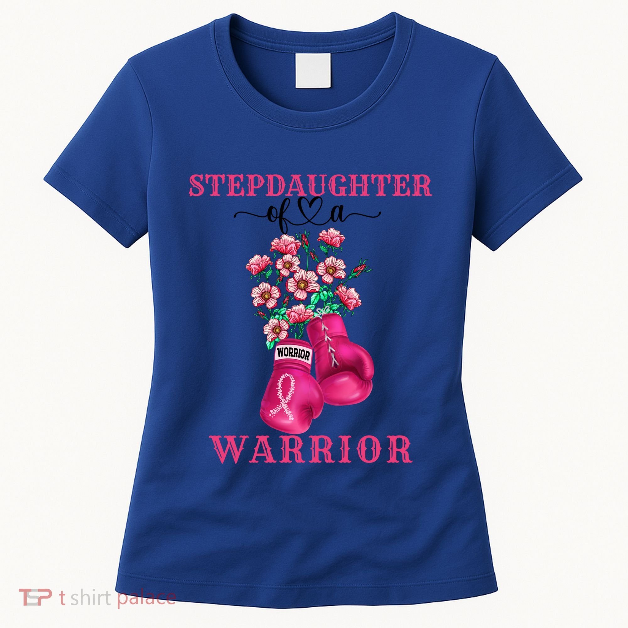 Stepdaughter Of A Warrior Breast Cancer Awareness Support Gift Women's T-Shirt