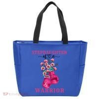 Stepdaughter Of A Warrior Breast Cancer Awareness Support Gift Tote Bag thumb 0