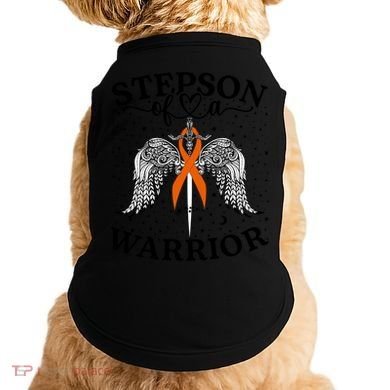 Stepson Of A Warrior Leukemia Cancer Awareness Support Squad Gift Doggie Tank