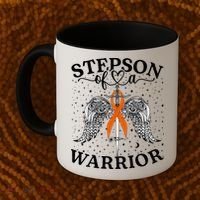 Stepson Of A Warrior Leukemia Cancer Awareness Support Squad Gift Coffee Mug thumb 2