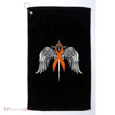 Stepson Of A Warrior Leukemia Cancer Awareness Support Squad Gift Golf Towel