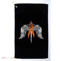 Stepson Of A Warrior Leukemia Cancer Awareness Support Squad Gift Golf Towel thumb 0
