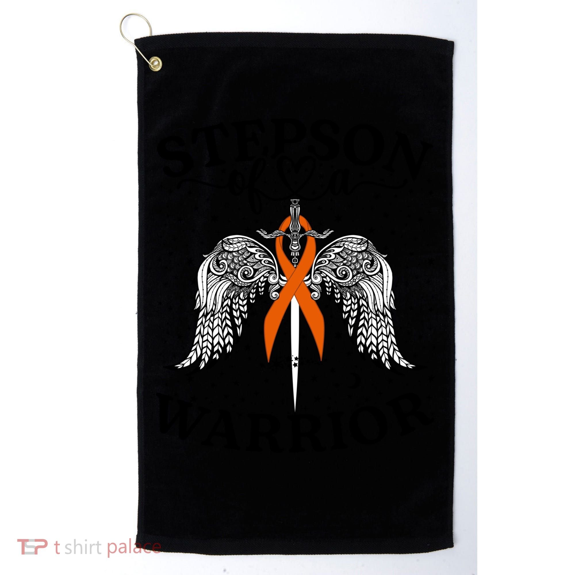 Stepson Of A Warrior Leukemia Cancer Awareness Support Squad Gift Golf Towel