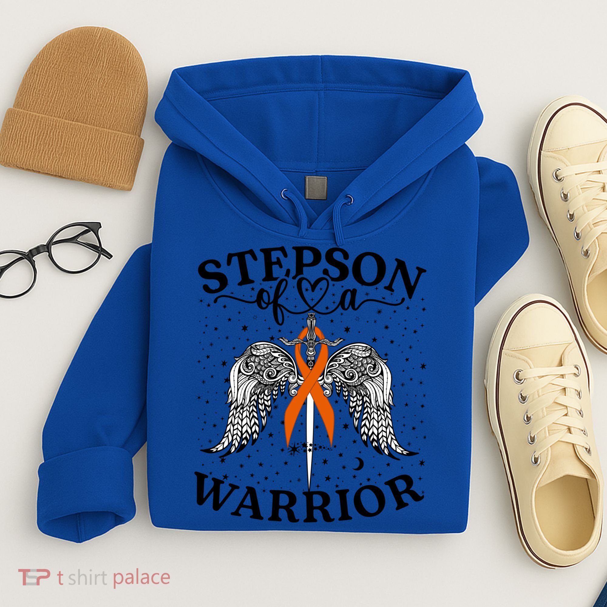 Stepson Of A Warrior Leukemia Cancer Awareness Support Squad Gift Hoodie