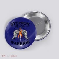 Stepson Of A Warrior Leukemia Cancer Awareness Support Squad Gift Button thumb 0