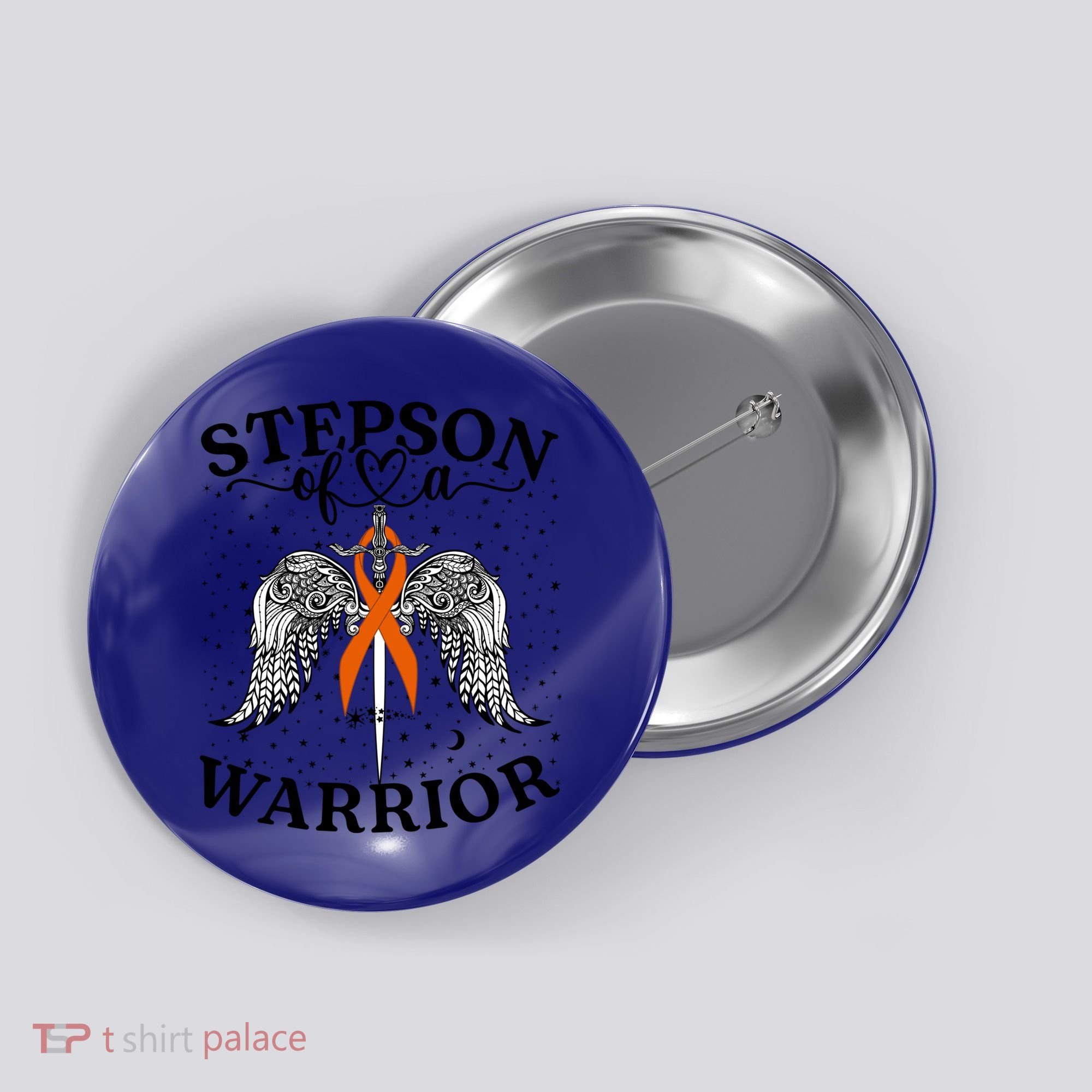 Stepson Of A Warrior Leukemia Cancer Awareness Support Squad Gift Button