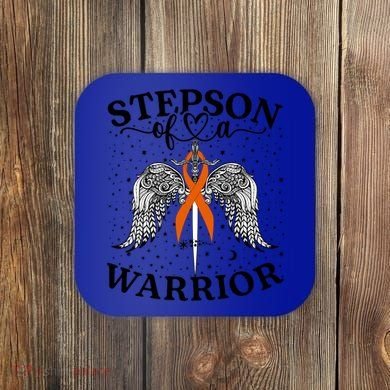 Stepson Of A Warrior Leukemia Cancer Awareness Support Squad Gift Coaster