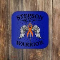 Stepson Of A Warrior Leukemia Cancer Awareness Support Squad Gift Coaster thumb 0