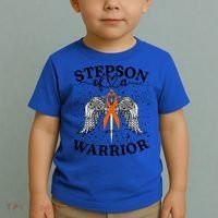 Stepson Of A Warrior Leukemia Cancer Awareness Support Squad Gift Toddler T-Shirt thumb 2