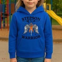 Stepson Of A Warrior Leukemia Cancer Awareness Support Squad Gift Kids Hoodie thumb 3