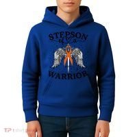 Stepson Of A Warrior Leukemia Cancer Awareness Support Squad Gift Kids Hoodie thumb 4