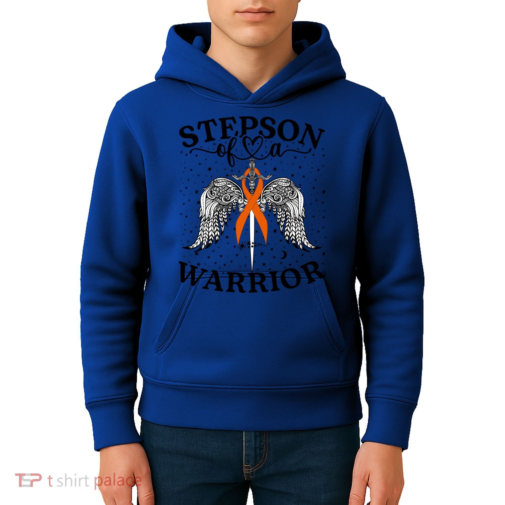 Stepson Of A Warrior Leukemia Cancer Awareness Support Squad Gift Kids Hoodie