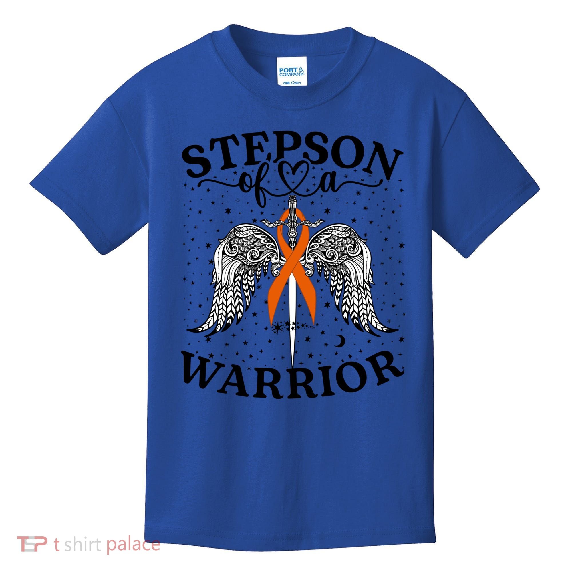 Stepson Of A Warrior Leukemia Cancer Awareness Support Squad Gift Kids T-Shirt