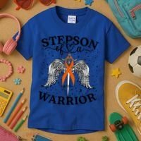 Stepson Of A Warrior Leukemia Cancer Awareness Support Squad Gift Kids T-Shirt thumb 3