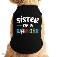 Sister Of A Warrior Autism Awareness Doggie Tank thumb 0