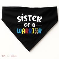 Sister Of A Warrior Autism Awareness USA-Made Doggie Bandana thumb 0