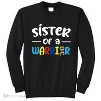 Sister Of A Warrior Autism Awareness Sweatshirt thumb 0