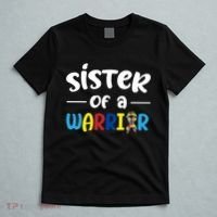 Sister Of A Warrior Autism Awareness T-Shirt thumb 5