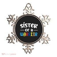 Sister Of A Warrior Autism Awareness Ornament thumb 0