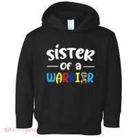 Sister Of A Warrior Autism Awareness Toddler Hoodie thumb 0