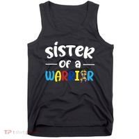Sister Of A Warrior Autism Awareness Tank Top thumb 0