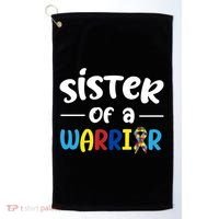 Sister Of A Warrior Autism Awareness Golf Towel thumb 0