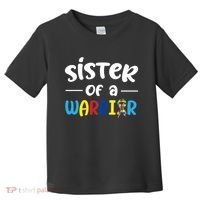Sister Of A Warrior Autism Awareness Toddler T-Shirt thumb 0