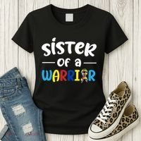 Sister Of A Warrior Autism Awareness Women's T-Shirt thumb 3