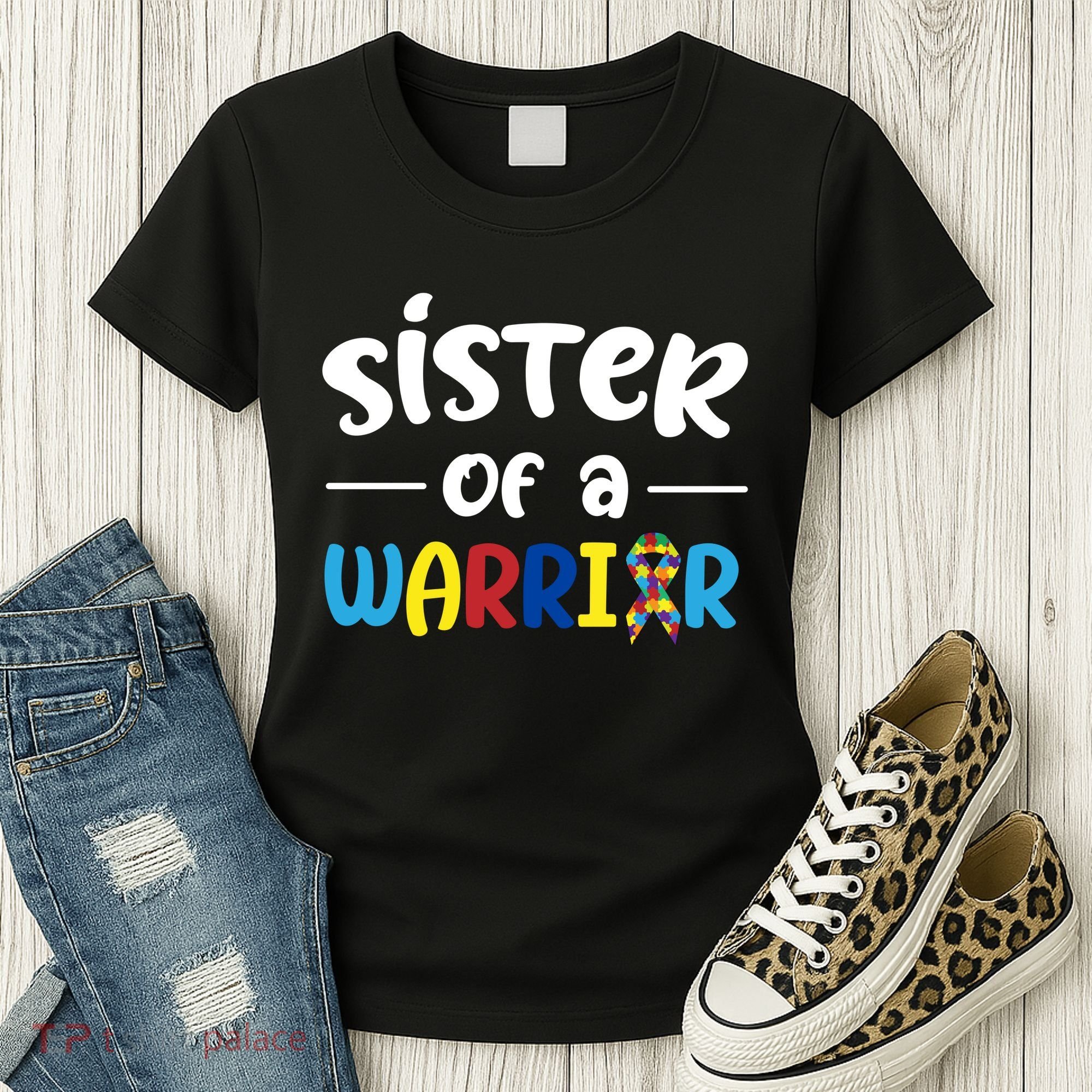 Sister Of A Warrior Autism Awareness Women's T-Shirt
