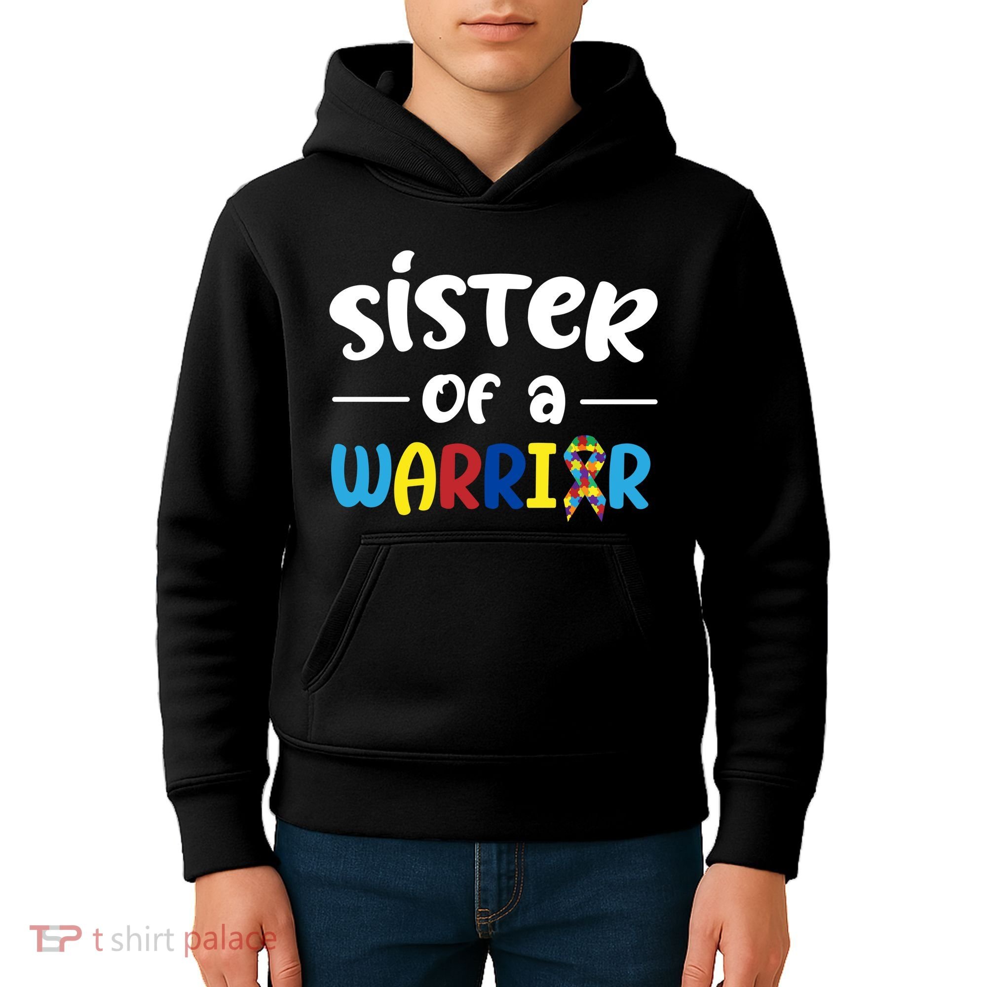 Sister Of A Warrior Autism Awareness Kids Hoodie